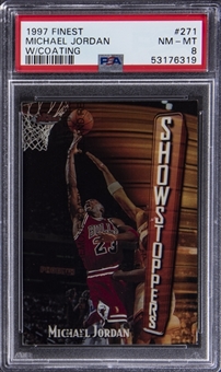 1997-98 Topps Finest "Showstoppers" (With Coating) #271 Michael Jordan – PSA NM-MT 8